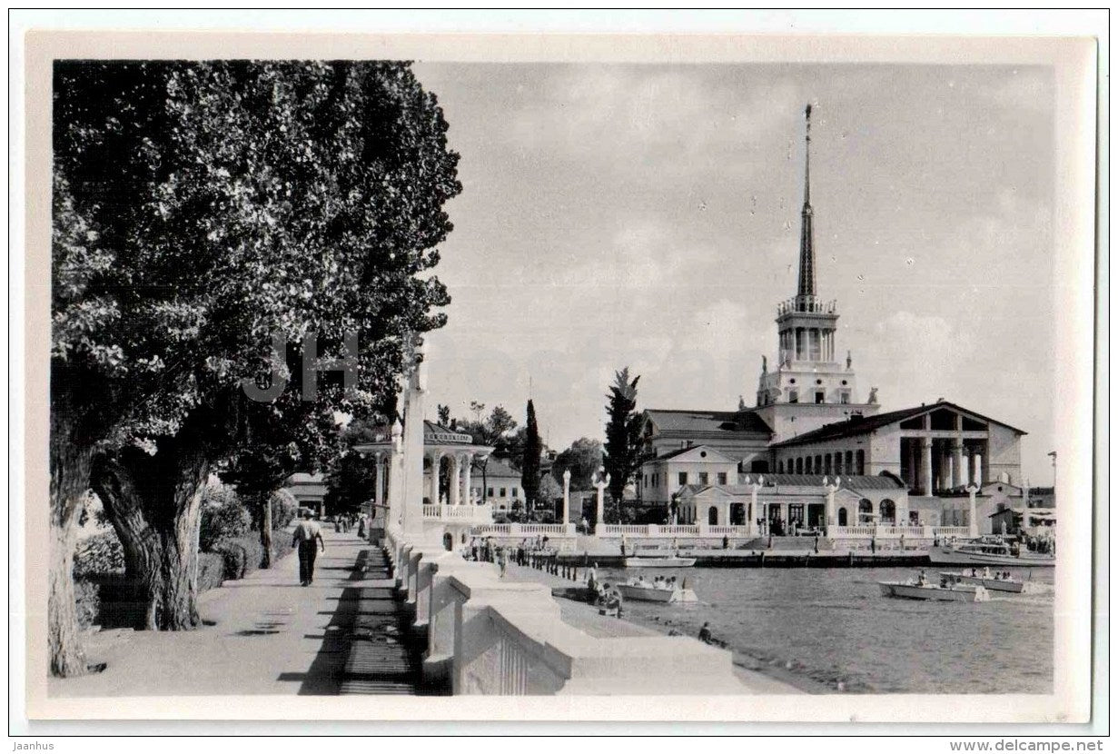 Sea station - boat - Sochi - photo card - 1959 - Russia USSR - unused - JH Postcards