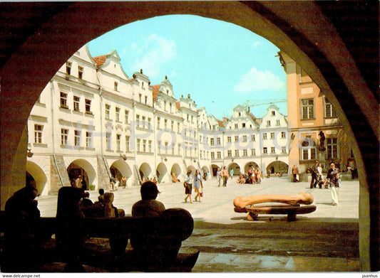 Jelenia Gora - Zabytkowe kamieniczki przy placu Ratuszowym - Houses at Town Hall Square - multiview - Poland - unused - JH Postcards