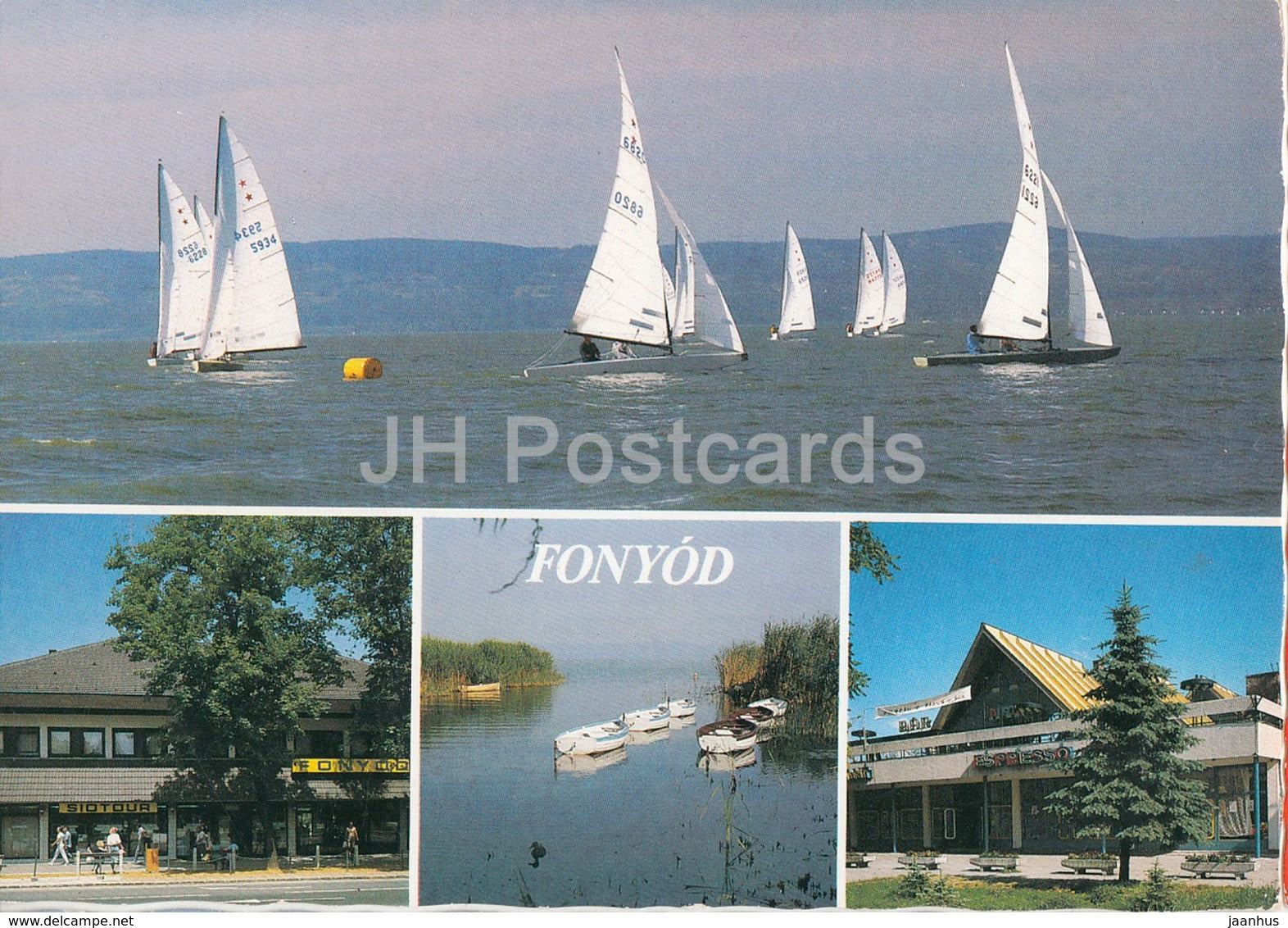 Fonyod - sailing boat - multiview - Hungary - used - JH Postcards