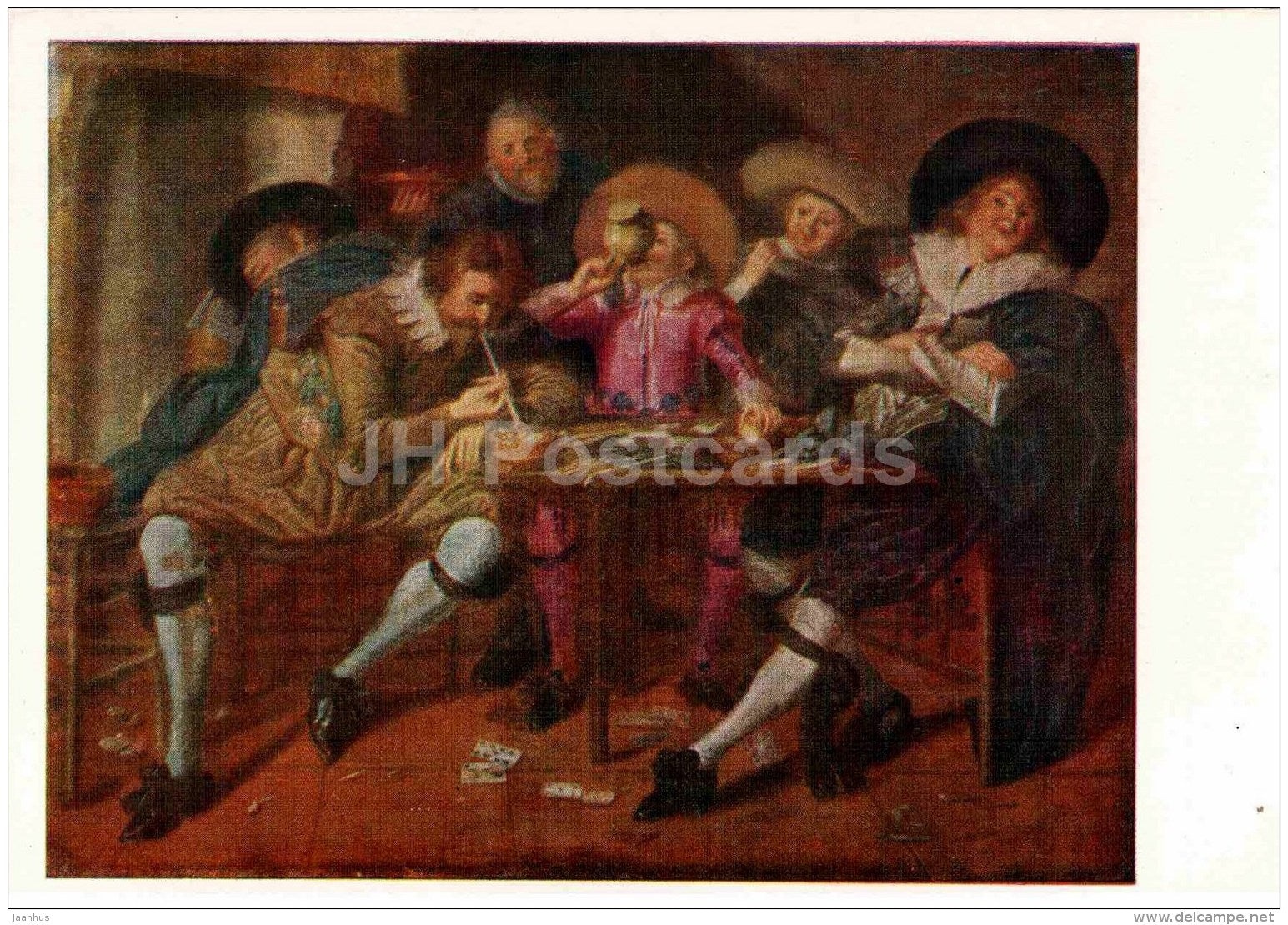 painting by Dirck Hals - Merry Company in the tavern - men - Dutch art - 1959 - Russia USSR - unused - JH Postcards