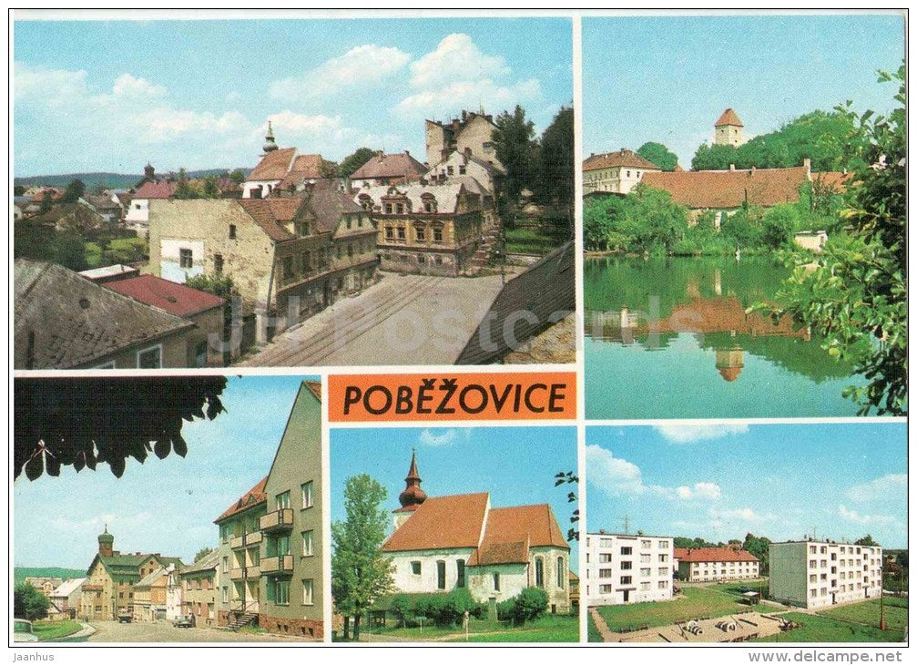 Pobezovice - Domazlice district - town views - architecture - Czechoslovakia - Czech - unused - JH Postcards