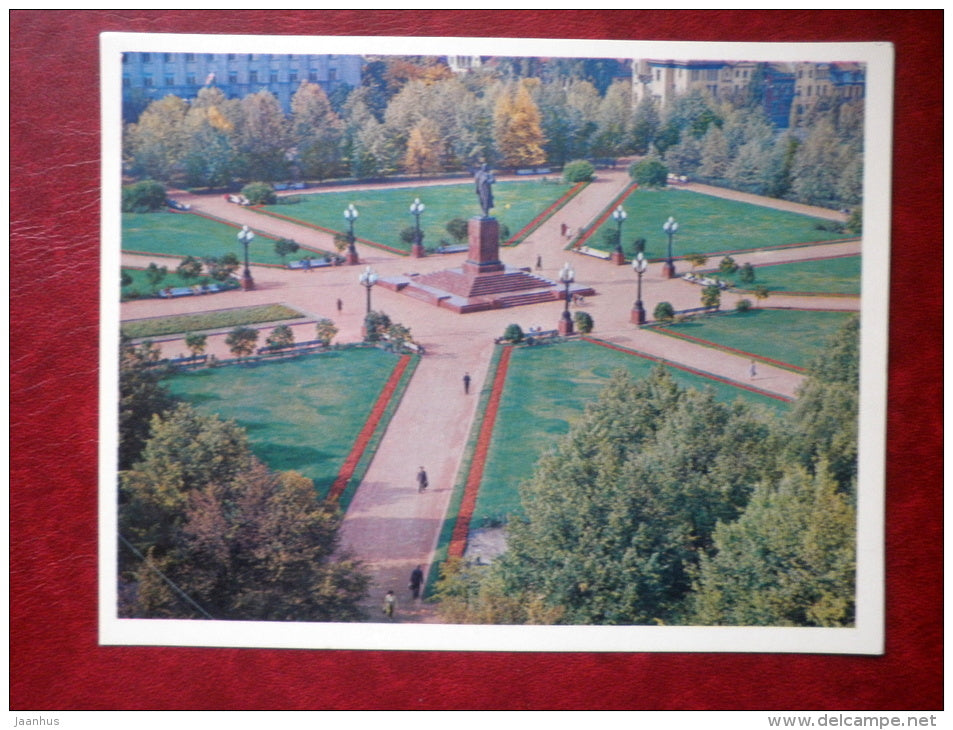 Lenin Square - monument to Lenin - large format postcard - Vilnius - 1974 - Lithuania USSR - unused - JH Postcards