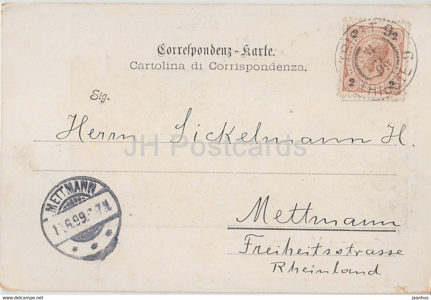 Gruss aus Miramare - Triest - Triest - Schlosspark - alte Postkarte - 1899 - Italien - gebraucht