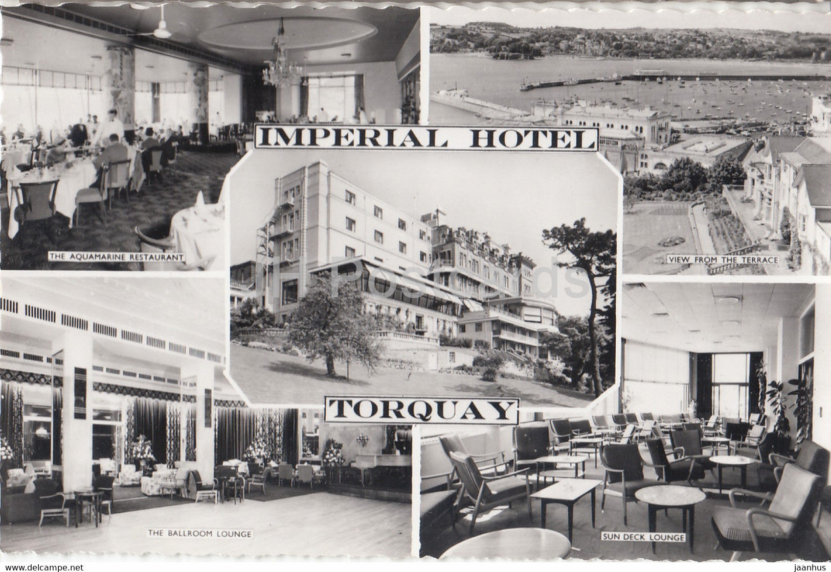 Imperial Hotel Torquay - The Aquamarine Restaurant - Ballroom Lounge - Sun Deck Lounge England - United Kingdom - unused - JH Postcards