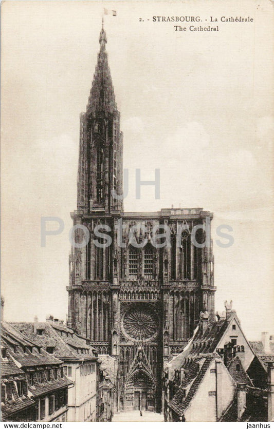 Strasbourg - La Cathedrale - The Cathedral - 2 - old postcard - France - unused - JH Postcards