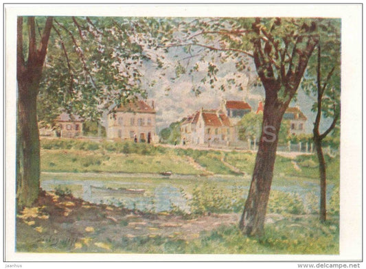 painting by Alfred Sisley - Villeneuve-La-Garenne - french art - unused - JH Postcards