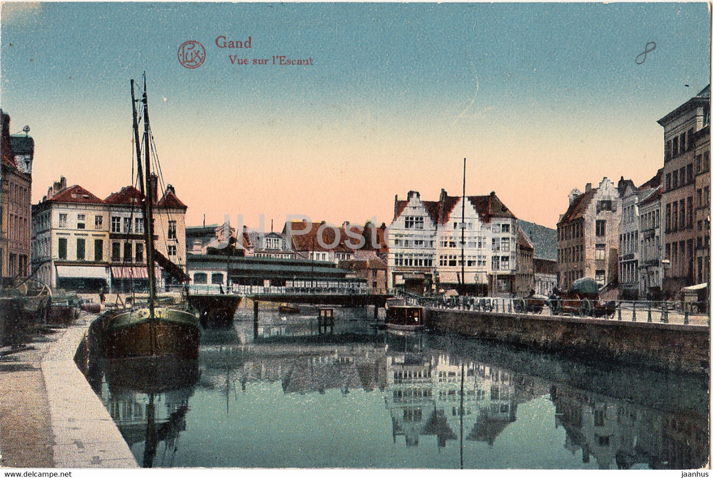 Gand - Gent - Vue sur l'Escaut - sailing boat - old postcard - Belgium - unused - JH Postcards