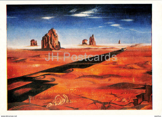 painting by Z. Yumarbekov - Sakhara desert - Uzbek Art - 1984 - Russia USSR - unused - JH Postcards