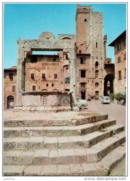 Piazza della Cisterna - Citta di S. Gimignano - Siena - Toscana - 18 - Italia - Italy - unused - JH Postcards
