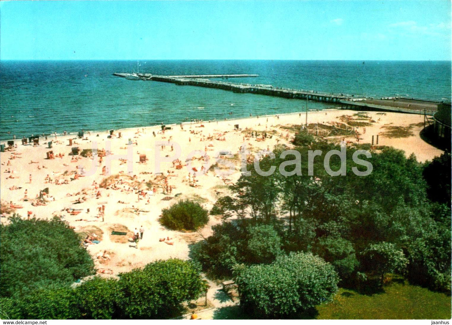 Sopot - Plaza i molo - beach and pier - Poland - unused - JH Postcards