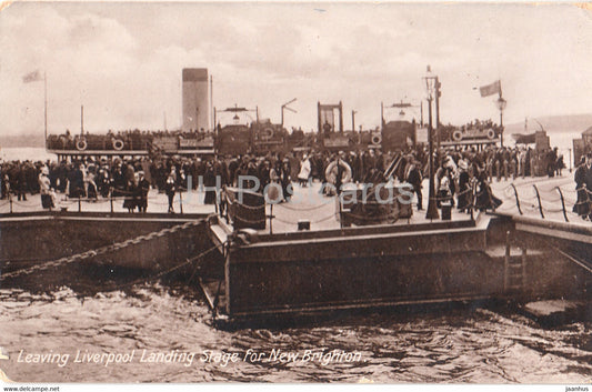 Leaving Liverpool Landing Stage for New Brighton - old postcard - England - United Kingdom - unused - JH Postcards