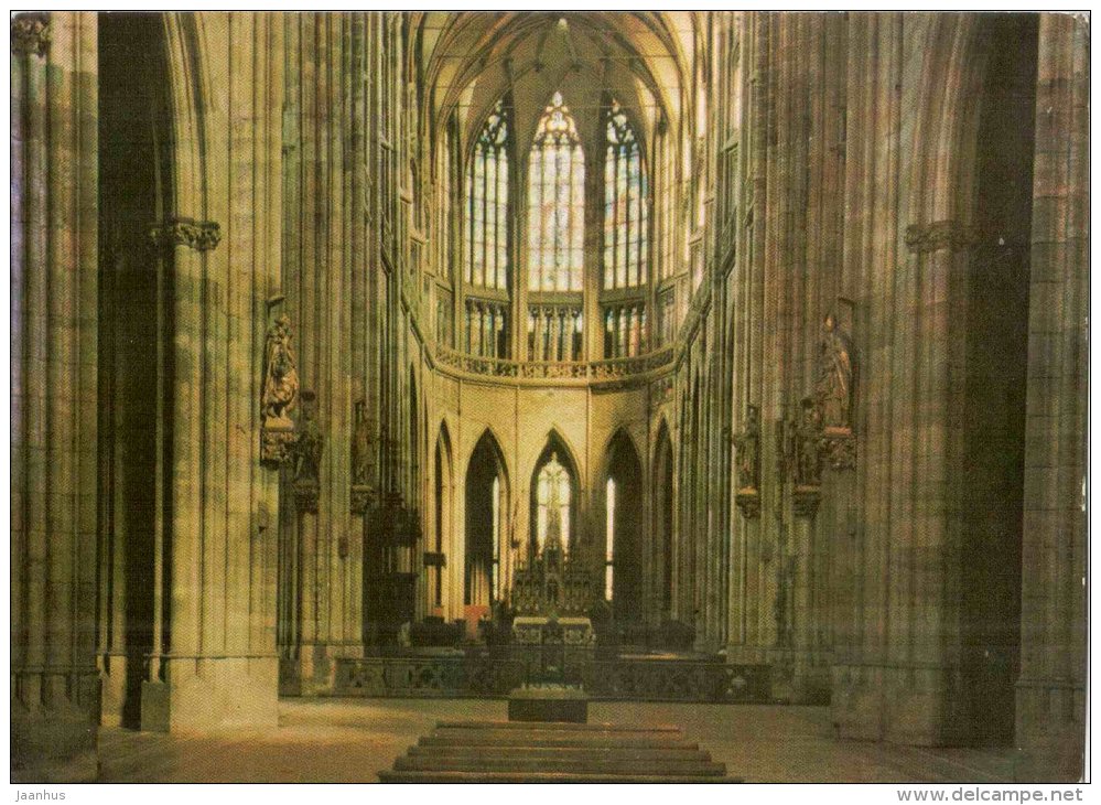 Praha - Prague - St. Vitus Cathedral , interior - Czechoslovakia - Czech - used 1974 - JH Postcards