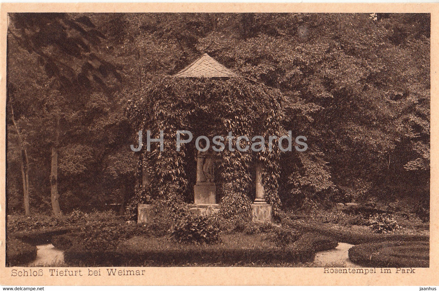 Schloss Tiefurt bei Weimar - Rosentempel im Park - 38 - old postcard - Germany - unused - JH Postcards