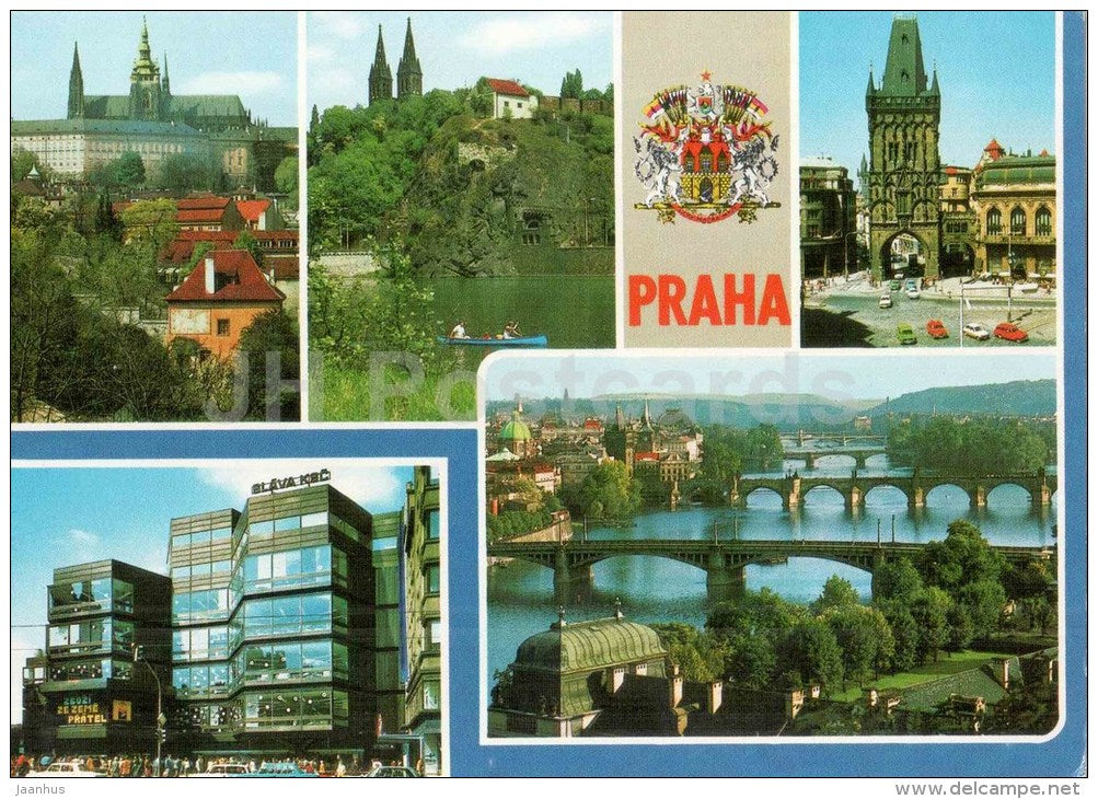 Prague Castle - Vysehrad - Powder Tower - Kotva department store - Praha - Prague - Czechoslovakia - Czech - unused - JH Postcards