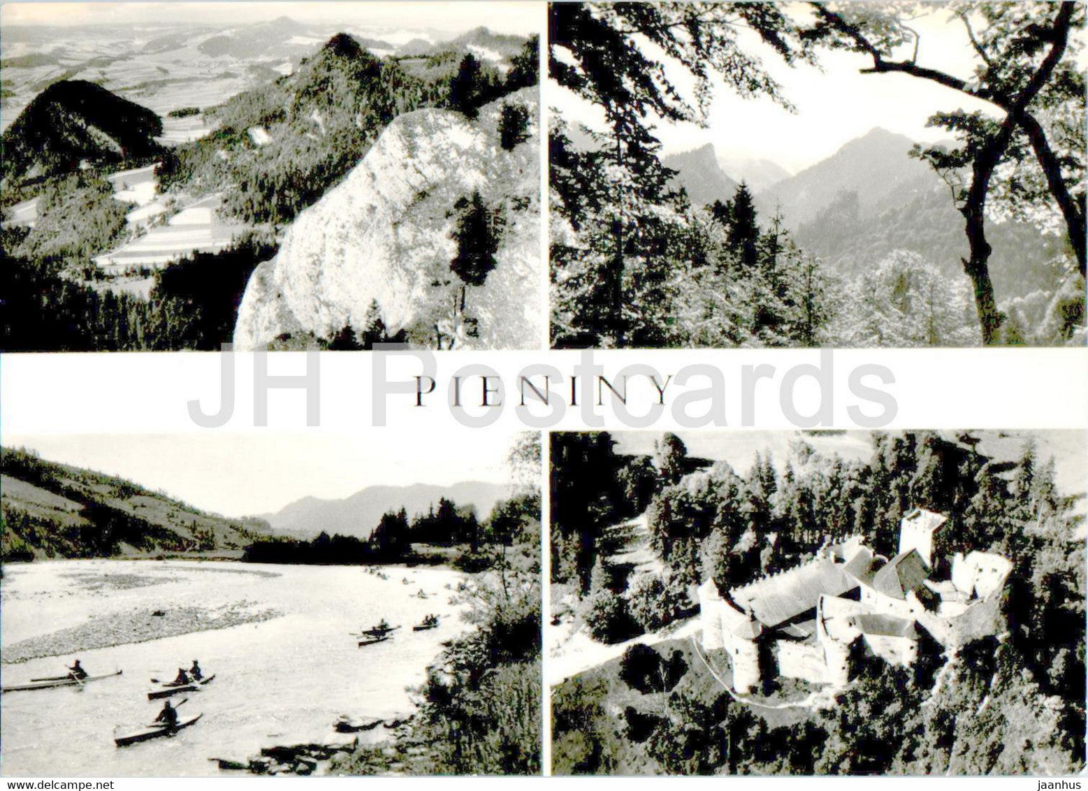 Pieniny - Widok z Trzech Koron - Dolina Potoku Pieninskiego - Zamek w Niedzicy - castle - multiview - Poland - unused - JH Postcards