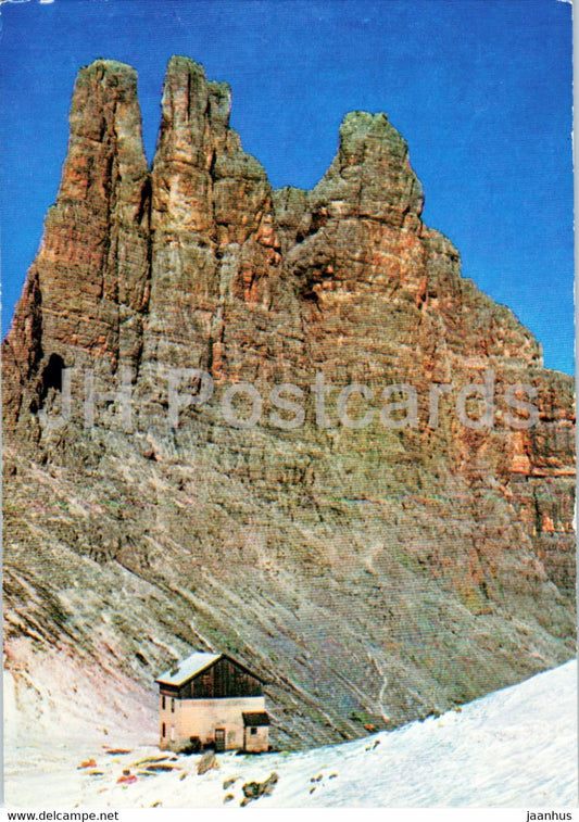 Dolomiti di Fassa - Torri di Vajolet e Rifugio Re Alberto - old postcard - Italy - unused - JH Postcards