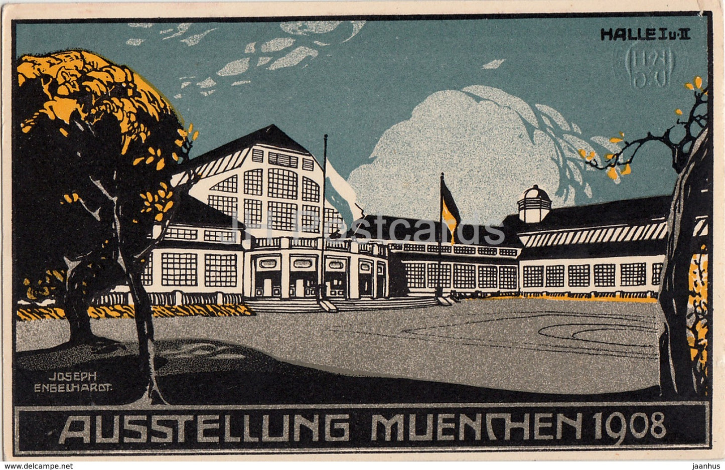 Munchen Ausstellung 1908 - Halle I u II - Joseph Engelhardt - 37 - Germany - unused - JH Postcards