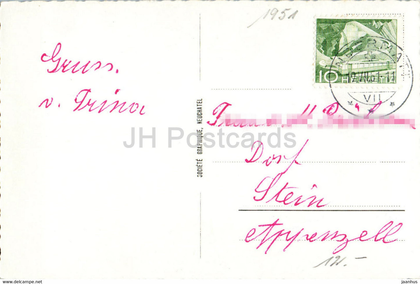 Andermatt 1444 m - 6246 - old postcard - 1951 - Switzerland - used