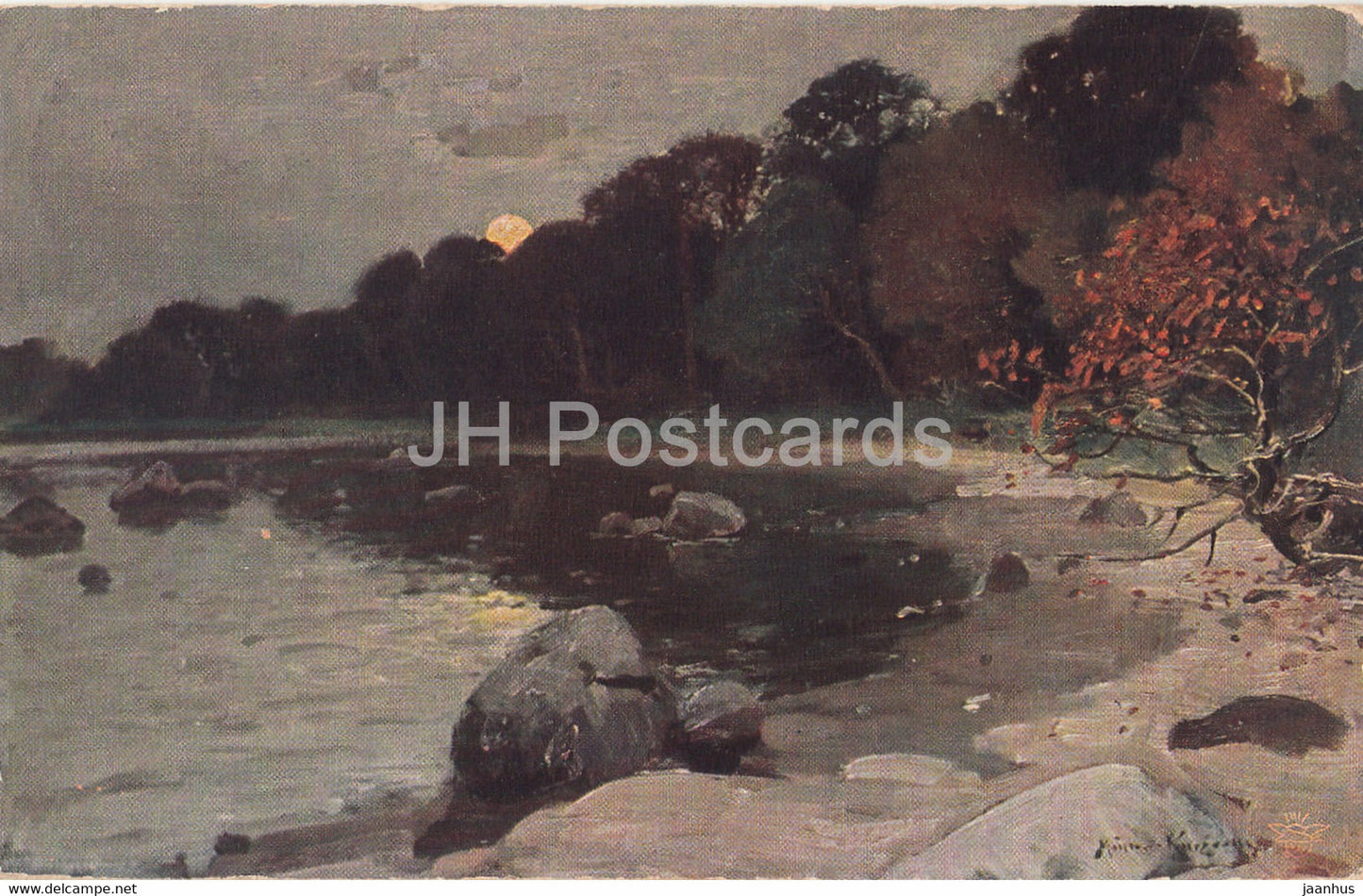 sea coast - Muller Kurzwelln - illustration - Primus 824 - old postcard - 1922 - Germany - used - JH Postcards