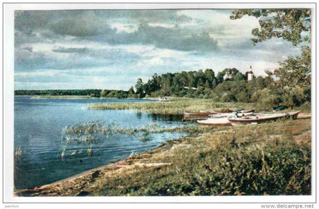 quietness - boats - Lake Seliger - 1968 - Russia USSR - unused - JH Postcards