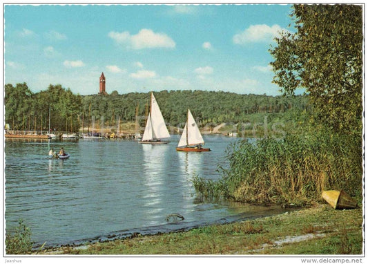 Berlin - Havel mit Grunewaldturm - 921/23 - segelboot - sailing boat - Germany - ungelaufen - JH Postcards