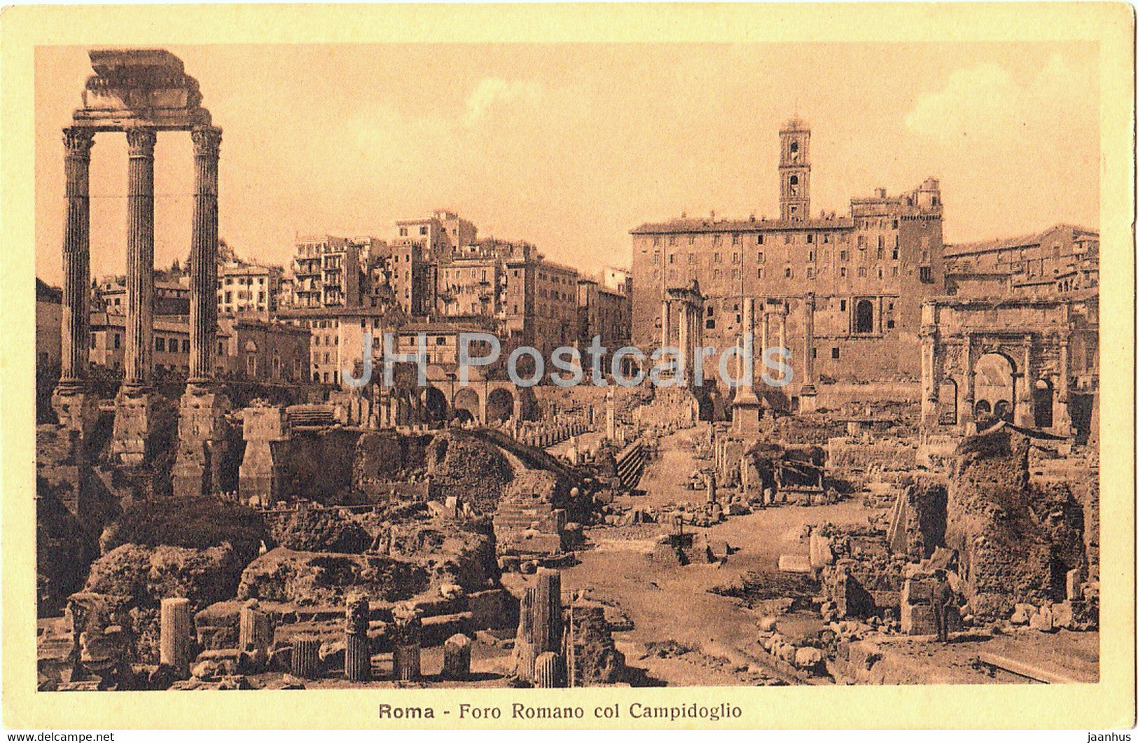 Roma - Rome - Foro Romano col Campidoglio - ancient - old postcard - Italy - unused - JH Postcards