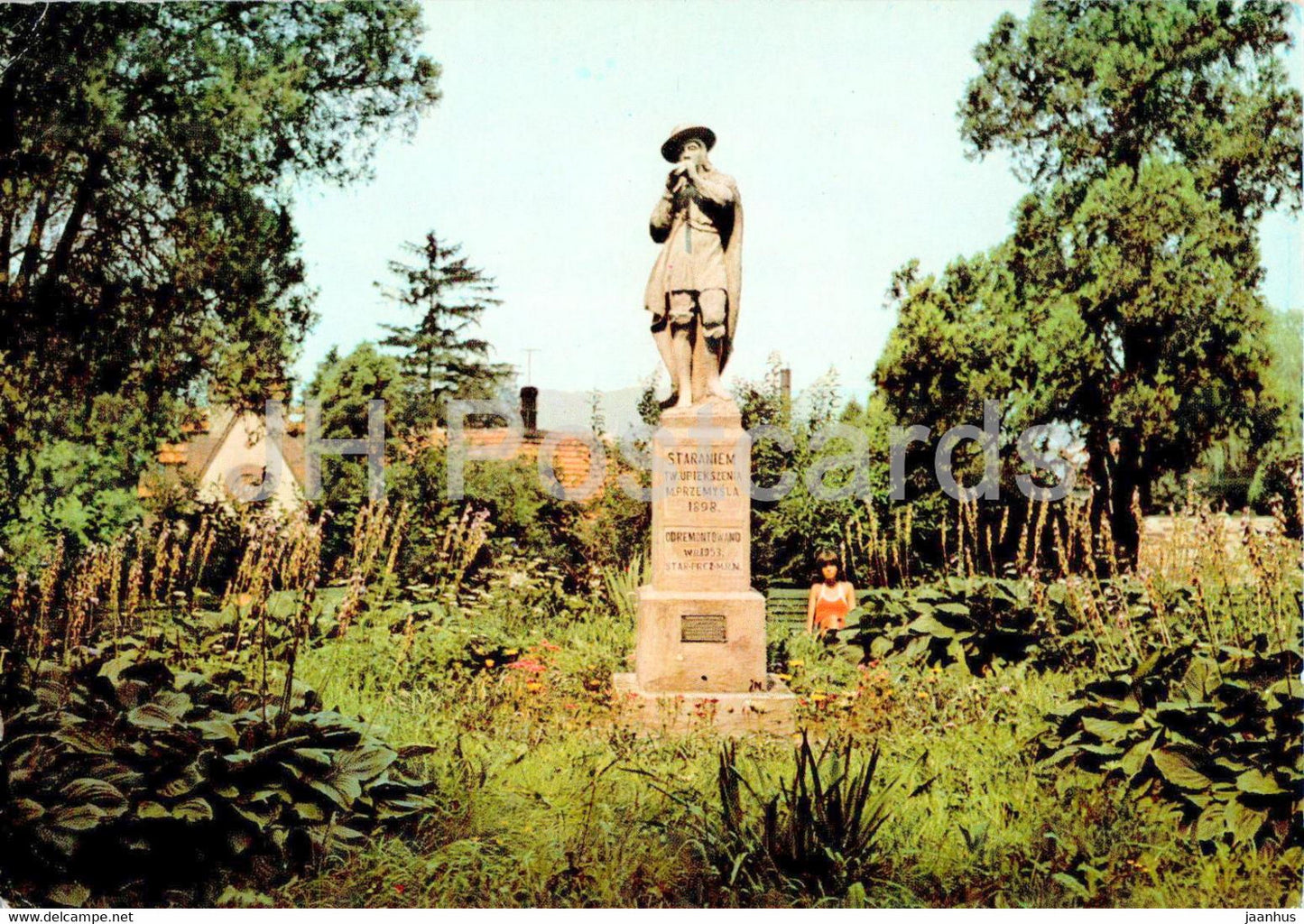 Przemysl - Pastuszek - rzezba w aparku - Shepherd boy - sculpture in the park - Poland - unused - JH Postcards