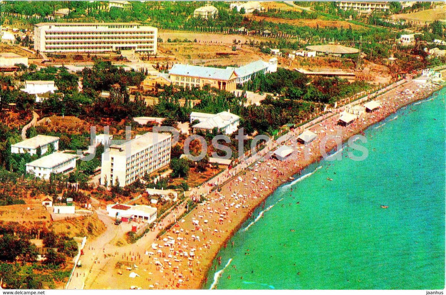 Sudak - View at the town and beach - Crimea - 1976 - Ukraine USSR - unused - JH Postcards