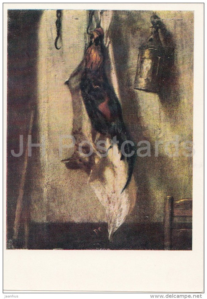 painting by Alexandre-Gabriel Decamps - Dead Fowl - French art - old postcard - Russia USSR - unused - JH Postcards