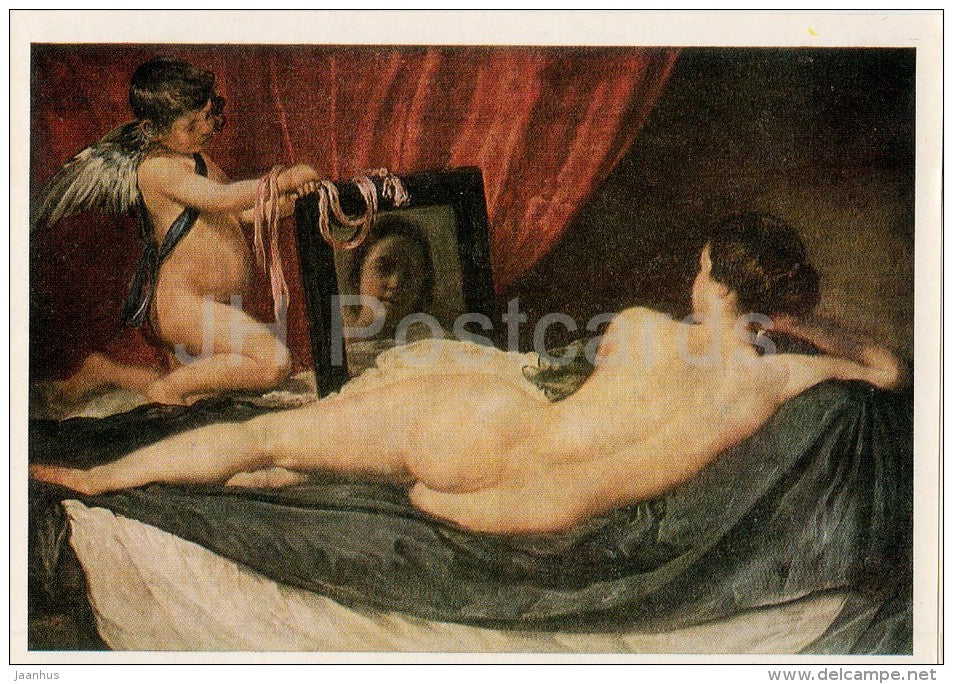 painting by Diego Velázquez - Venus in front of the mirror - naked - nude - Spanish art - 1986 - Russia USSR - unused - JH Postcards