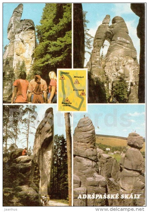 Adrspach-Teplice Rocks - Adrspasske Skaly - Czechoslovakia - Czech - used 1986 - JH Postcards