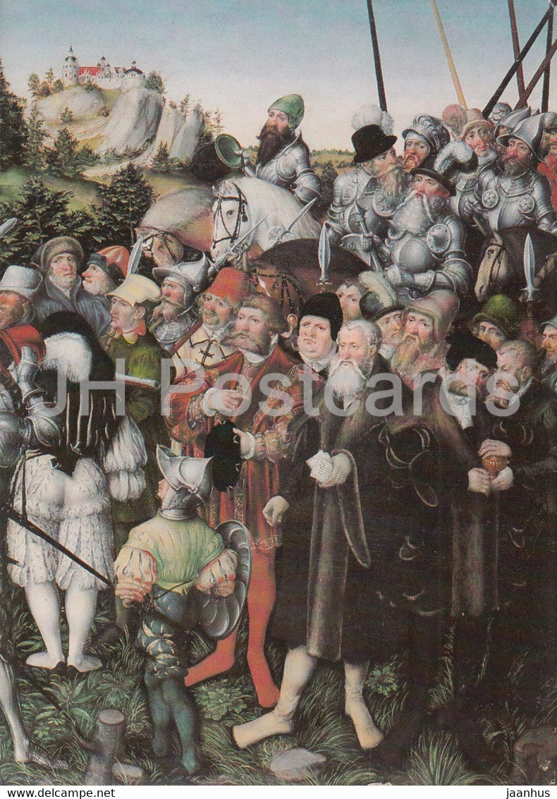 peinture de Lucas Cranach le Jeune - Die Predigt Johannes des Taufers - Art allemand - Allemagne - inutilisé