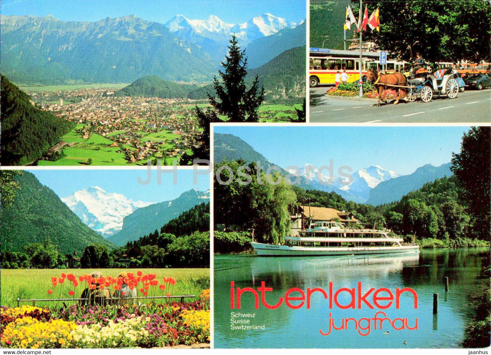 Interlaken - Jungfrau - ship - Switzerland - used - JH Postcards