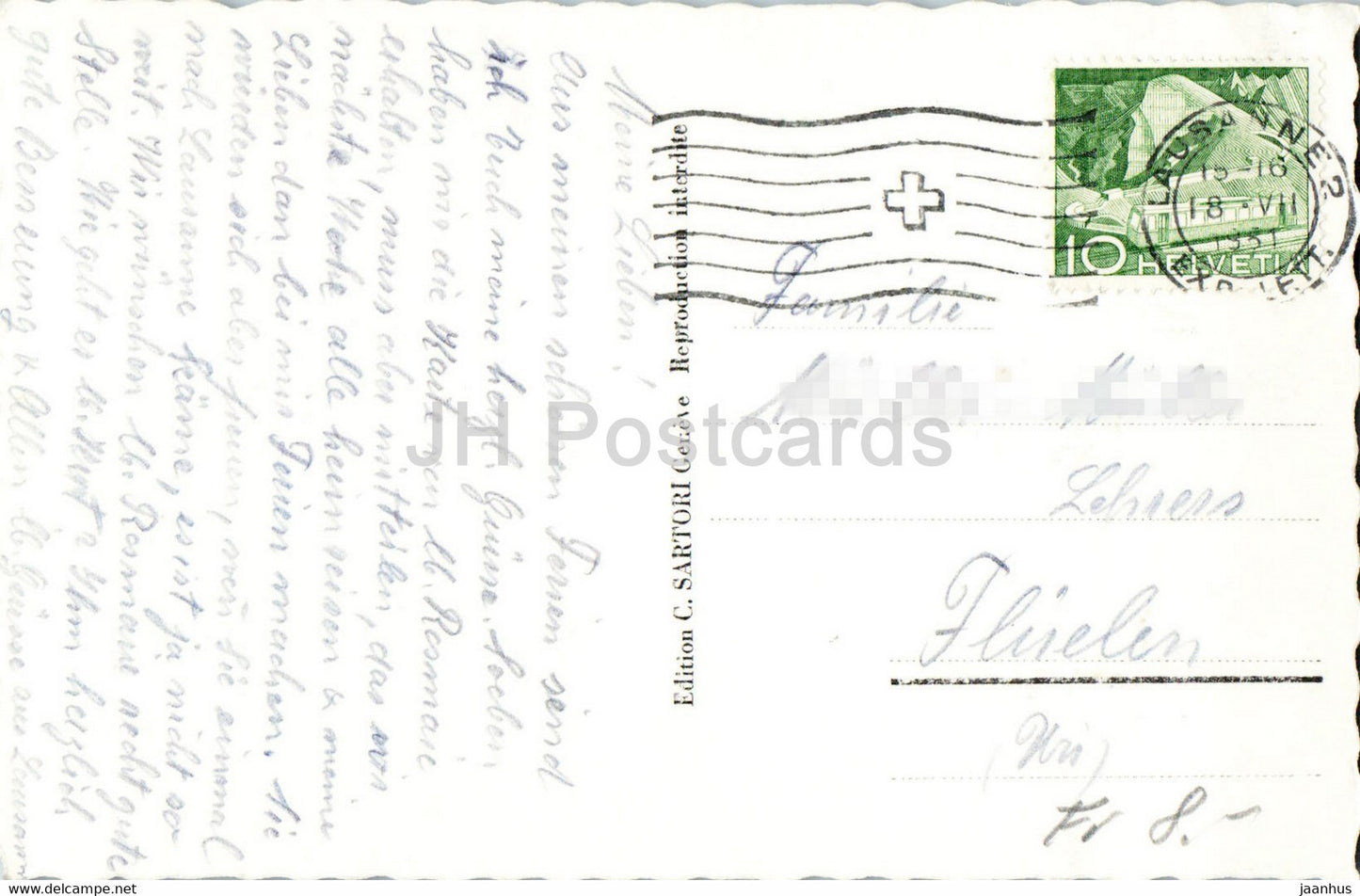 Lausanne - Place Chauderon - 471 - 1951 - alte Postkarte - Schweiz - gebraucht