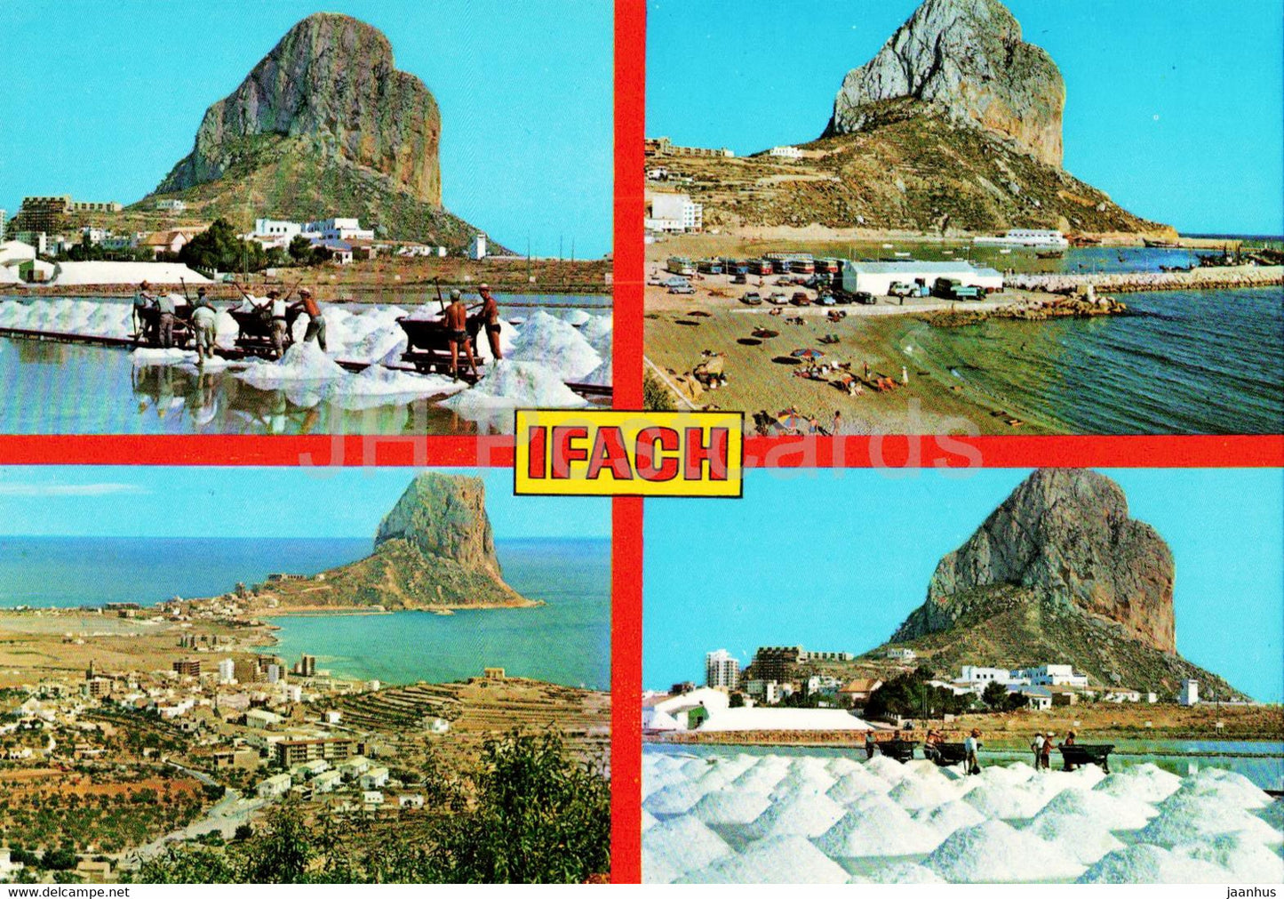 Ifach - Calpe - Recuerdo de Calpe y Penon Ifach - salt mining - multiview - 47 - Spain - unused - JH Postcards