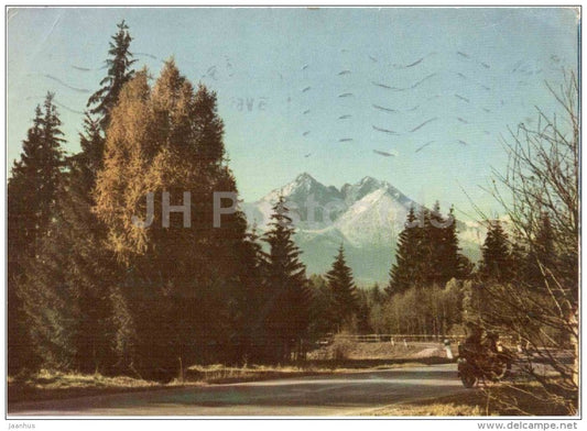 Tatransky Narodny Park - Tatra National Park - Lomnica , Kezmarok peaks - Czechoslovakia - Slovakia - used 1965 - JH Postcards