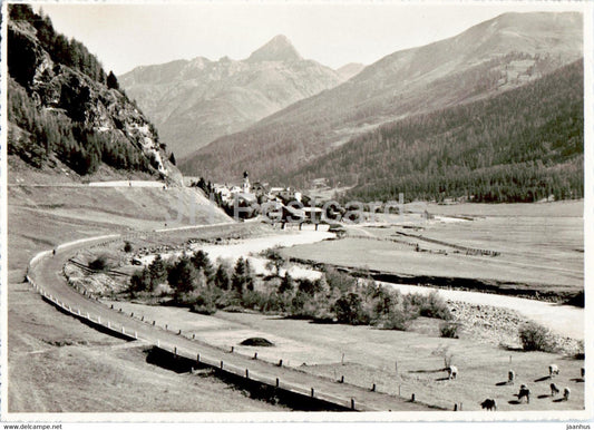 Madulein im Oberengadin mit Blick auf Piz d' Esen - old postcard - Switzerland - unused - JH Postcards