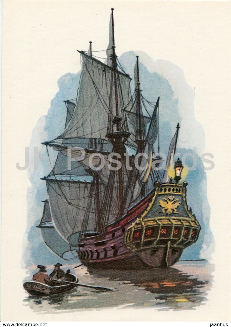 Oryol - warship - sailing ship - History of Russian Navy - 1975 - Russia USSR - unused - JH Postcards