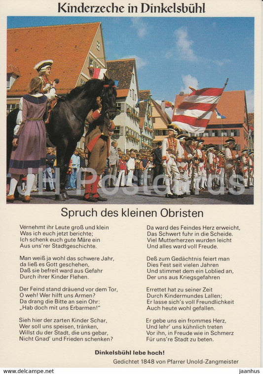 Dinkelsbuhl - Kinderzeche in Dinkelsbuhl - horse - Germany - unused - JH Postcards