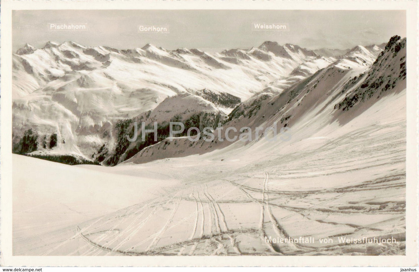 Meierhofertali von Weissfluhjoch - 180 - 1952 - old postcard - Switzerland - used - JH Postcards