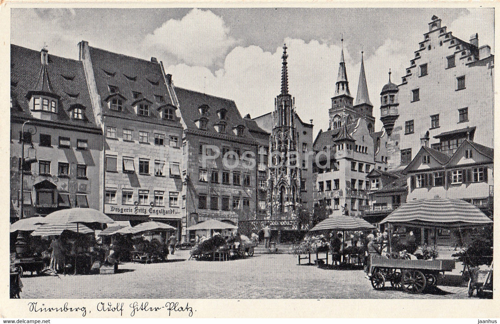 Nurnberg - Adolf Hitler Platz - Nuremberg - old postcard - Germany - unused - JH Postcards