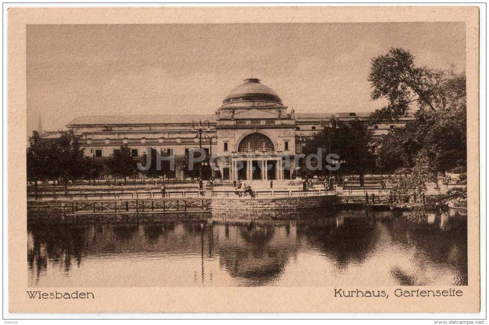 Kurhaus , Gartenseite - Wiesbaden - Germany - old postcard - unused - JH Postcards