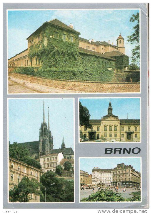 Brno - city views - architecture - Czechoslovakia - Czech - used 1982 - JH Postcards