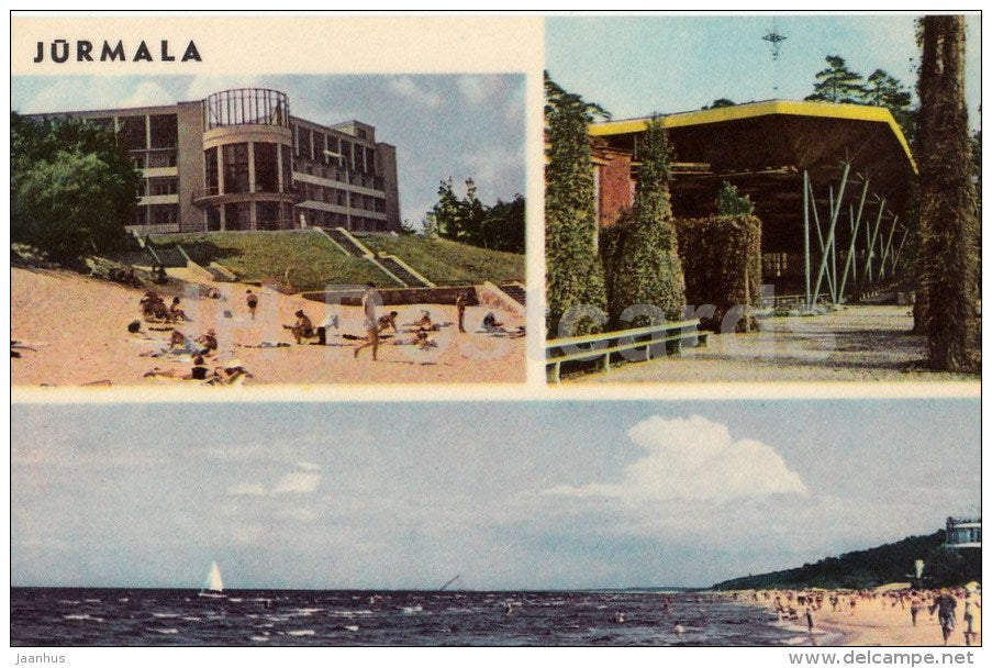 Beach in Bulduri - Concert Hall in Dzintari - Beach in Majori - Jurmala - Latvia USSR - unused - JH Postcards