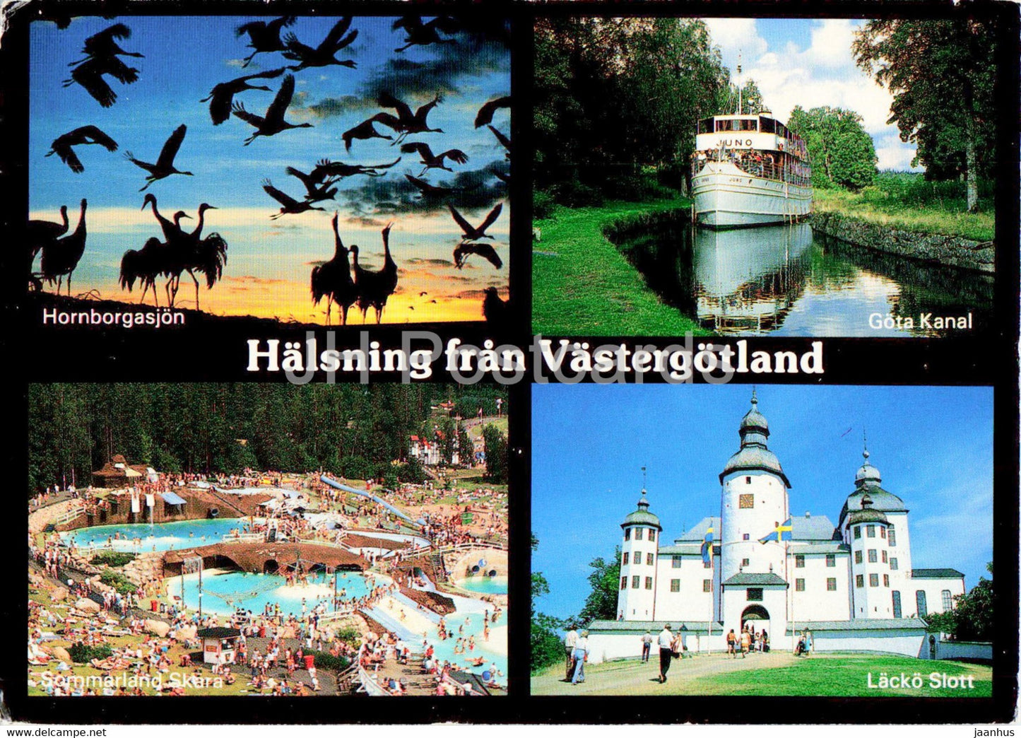 Halsning fran Vastergotland - Gota Kanal - Lacko Slott - 1979 - Sweden - used - JH Postcards