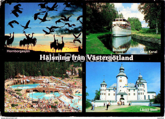 Halsning fran Vastergotland - Gota Kanal - Lacko Slott - 1979 - Sweden - used - JH Postcards