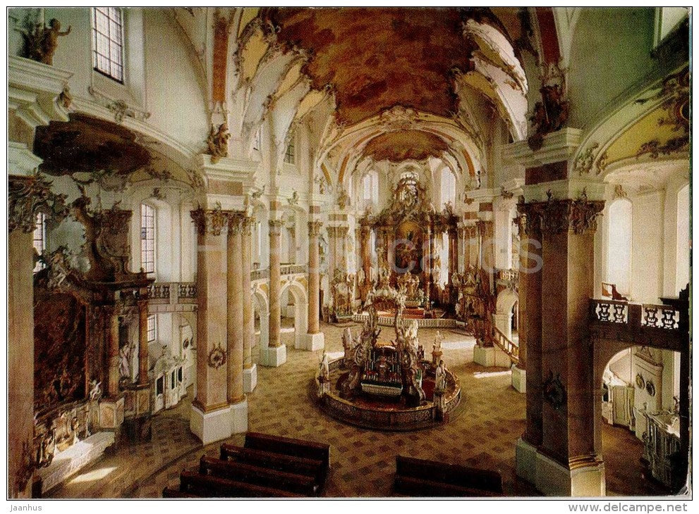 Wallfahrtskirche Vierzehnheiligen Basilika - church - 1977 gelaufen - JH Postcards