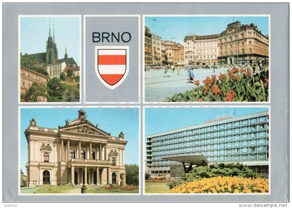 Brno - architecture - city views - Czechoslovakia - Czech - used 1983 - JH Postcards