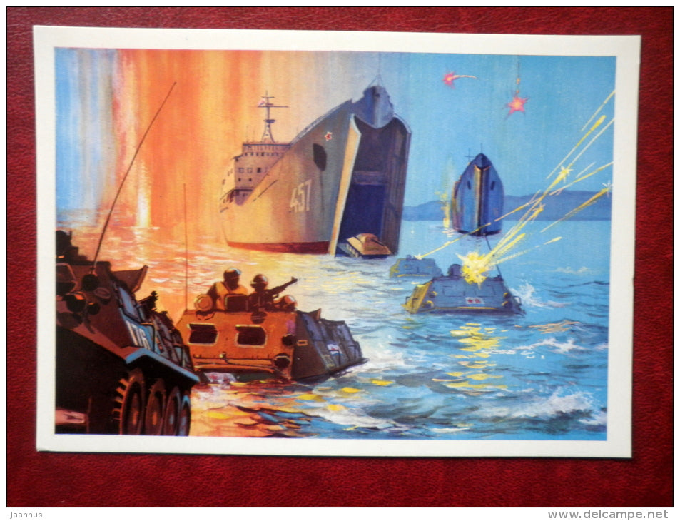 Landing Ships - APC - by A. Babanovskiy - 1973 - Russia USSR - unused - JH Postcards