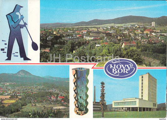 Novy Bor - town view - building - multiview - 1975 - Czechoslovakia - Czech Republic - used - JH Postcards